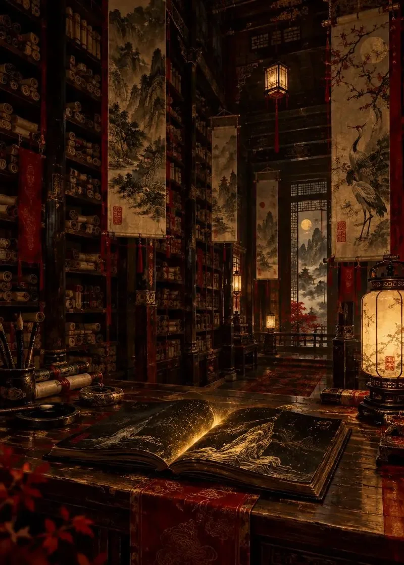 黄桃短剧最新《影墨录》封面，古籍异闻题材，北宋画院有一部墨书，写的全是还没发生的事。